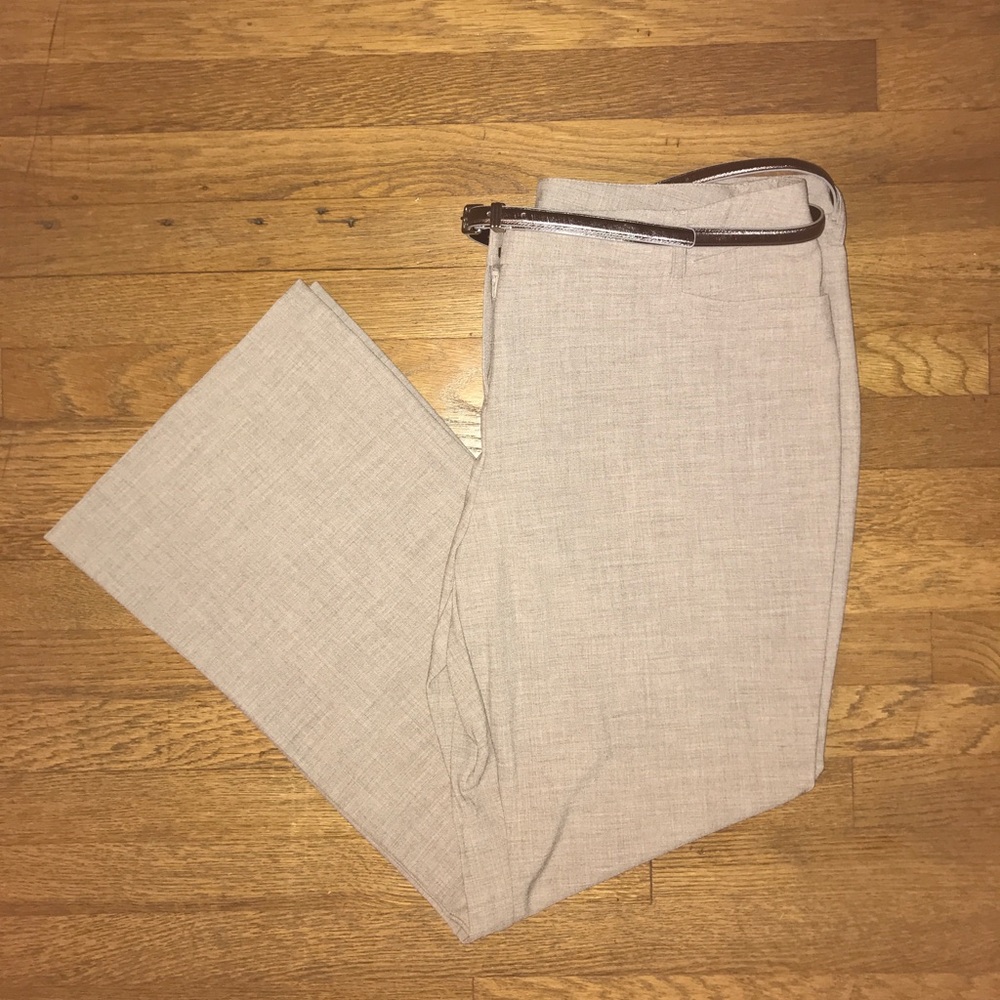 Beige Dress Pants w/ Gold Belt NWOT